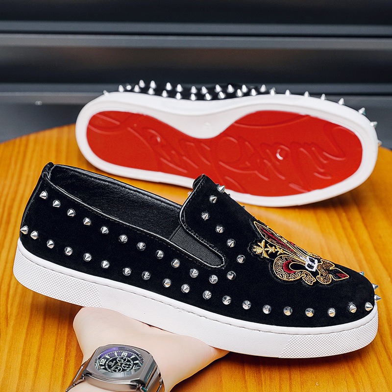 Rivets embroidery Coiffeur bla - Suede Loafers Men avis et prix