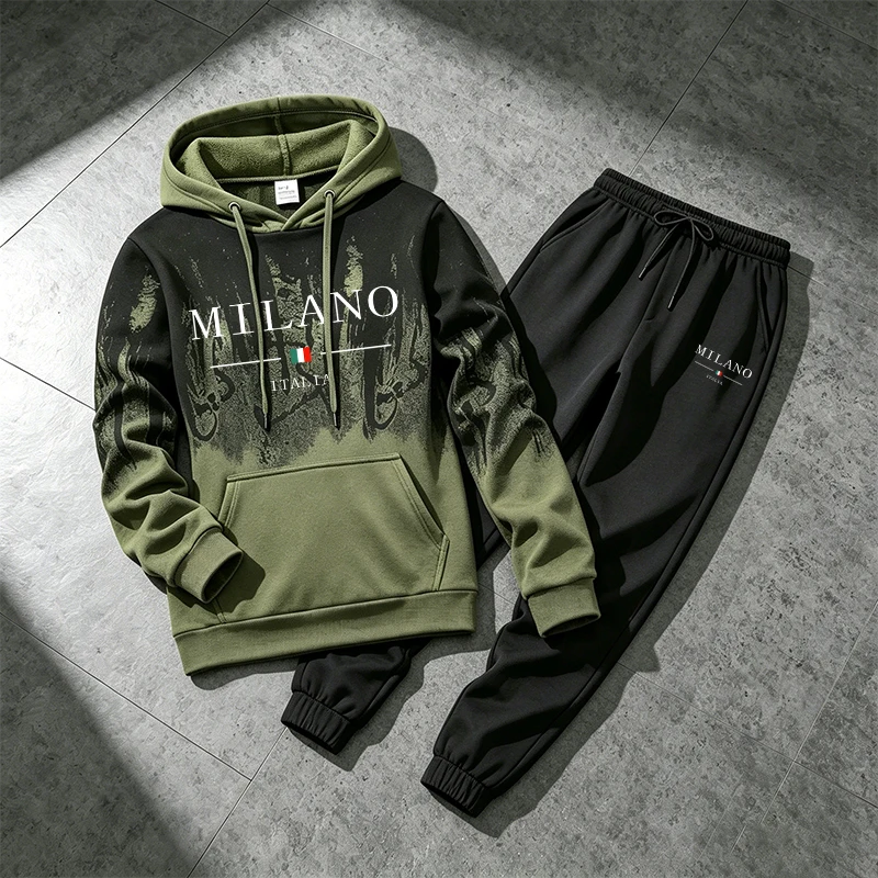 Italy Fashion Sportswear 2pcs  - Jogger Sweatpants Men avis et prix