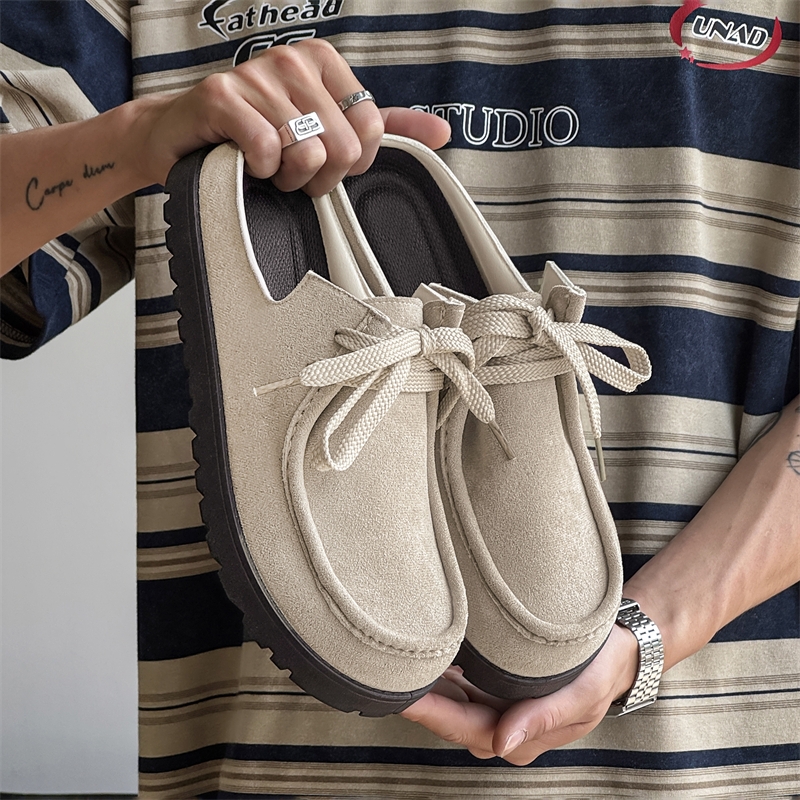 Fashion Men Half Slippers Sued - Suede Loafers Men avis et prix