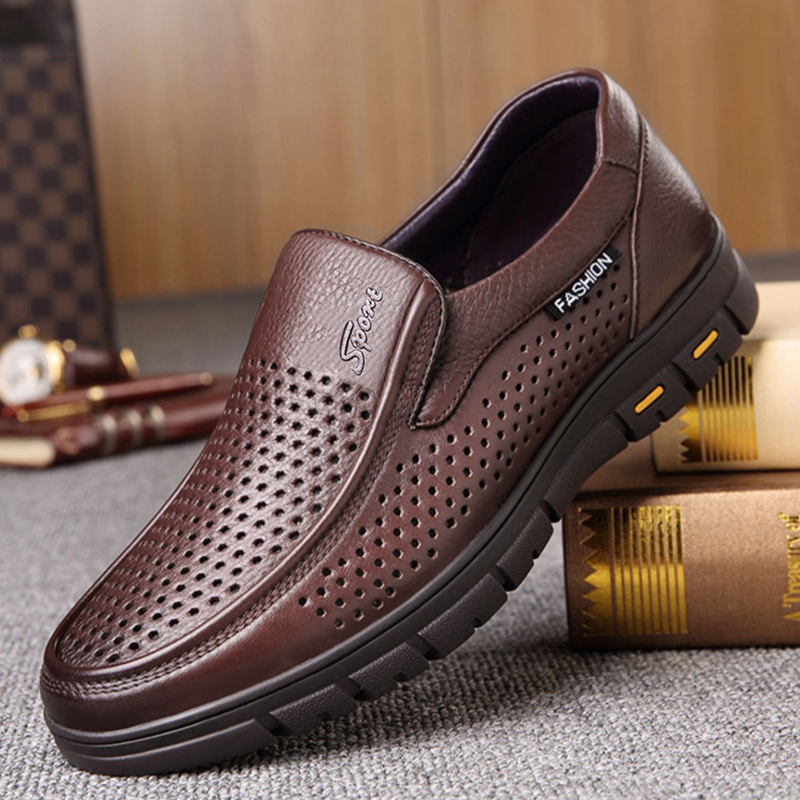Suede Loafers Men - Men's Slip-On Shoes Summer Hollow out