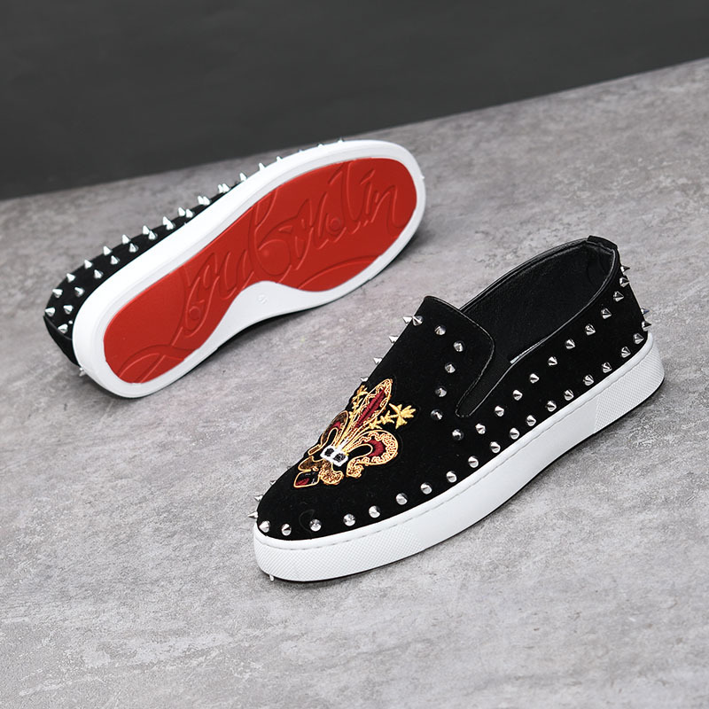 Rivets embroidery Coiffeur bla - Suede Loafers Men avis et prix