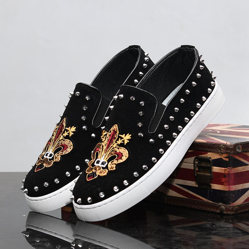 Rivets embroidery Coiffeur bla - Suede Loafers Men avis et prix