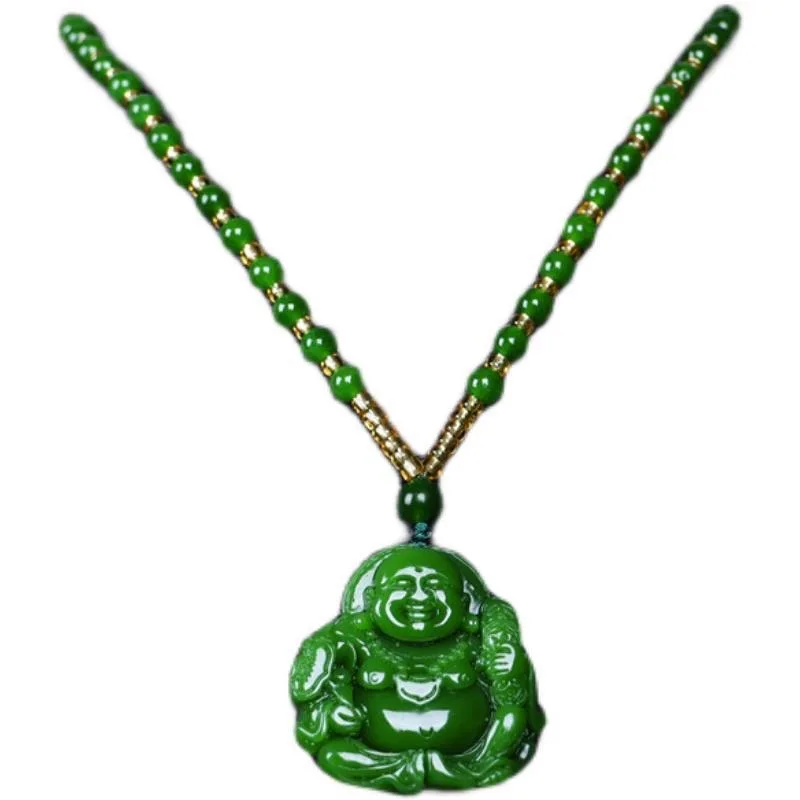 Chinese Green Jade Maitreya Bu - Men'S Fashion Necklaces avis et prix