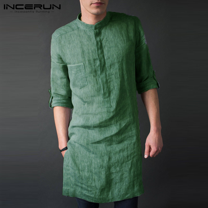 INCERUN Men's Long Sleeve Midi - Men'S Fashion Kurta avis et prix
