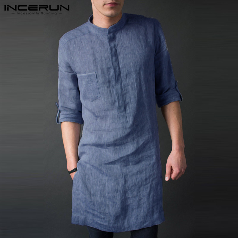 INCERUN Men's Long Sleeve Midi - Men'S Fashion Kurta avis et prix