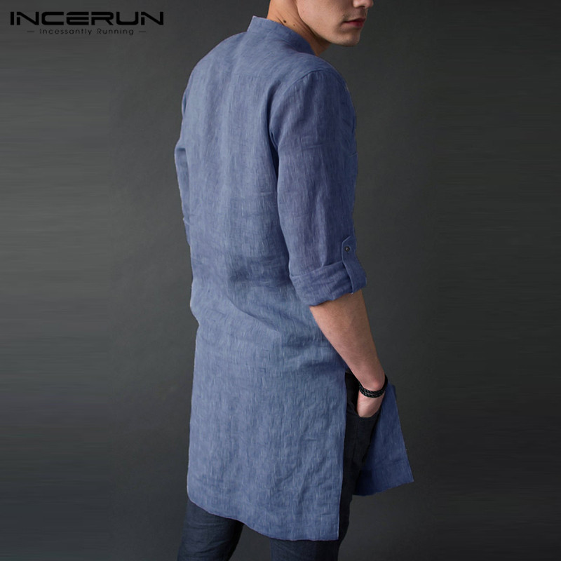 INCERUN Men's Long Sleeve Midi - Men'S Fashion Kurta avis et prix