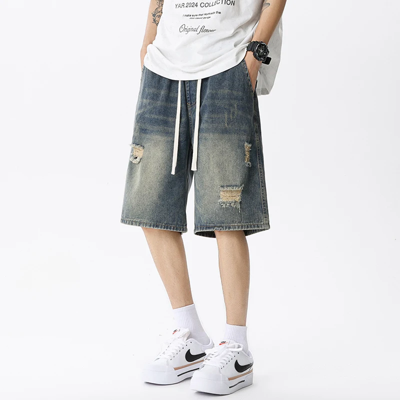 Summer Thin Denim Shorts Men's - Men'S Fashion Overalls avis et prix