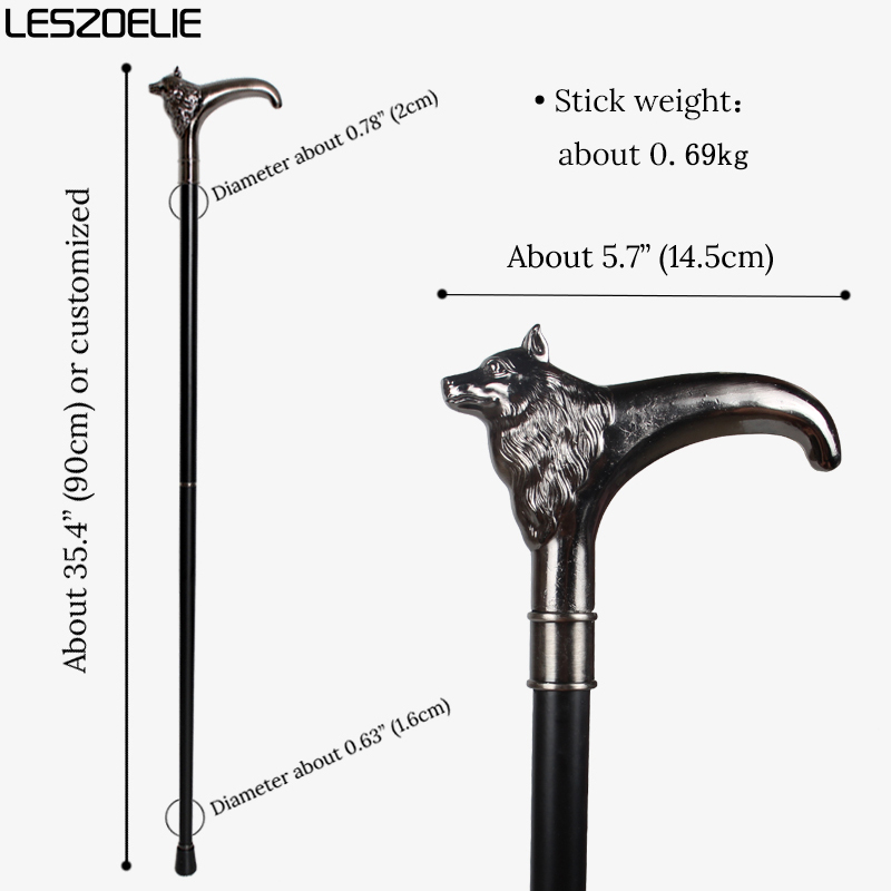 Wolf-Head Luxury Walking Stick - Men'S Fashion Tips avis et prix