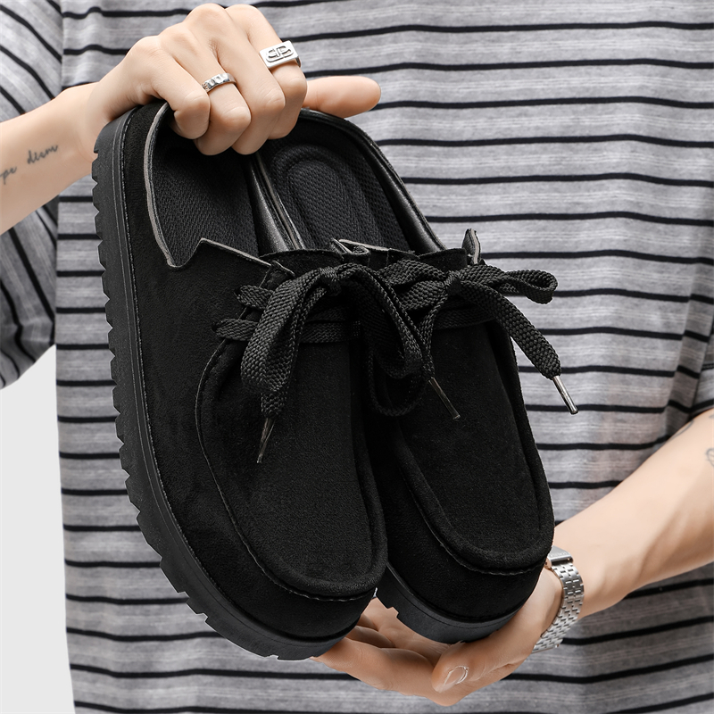 Fashion Men Half Slippers Sued - Suede Loafers Men avis et prix