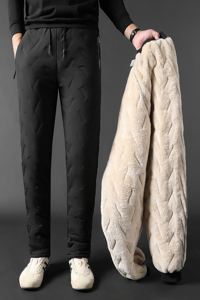 Winter Zip Pockets Thicken Fle - Jogger Sweatpants Men avis et prix