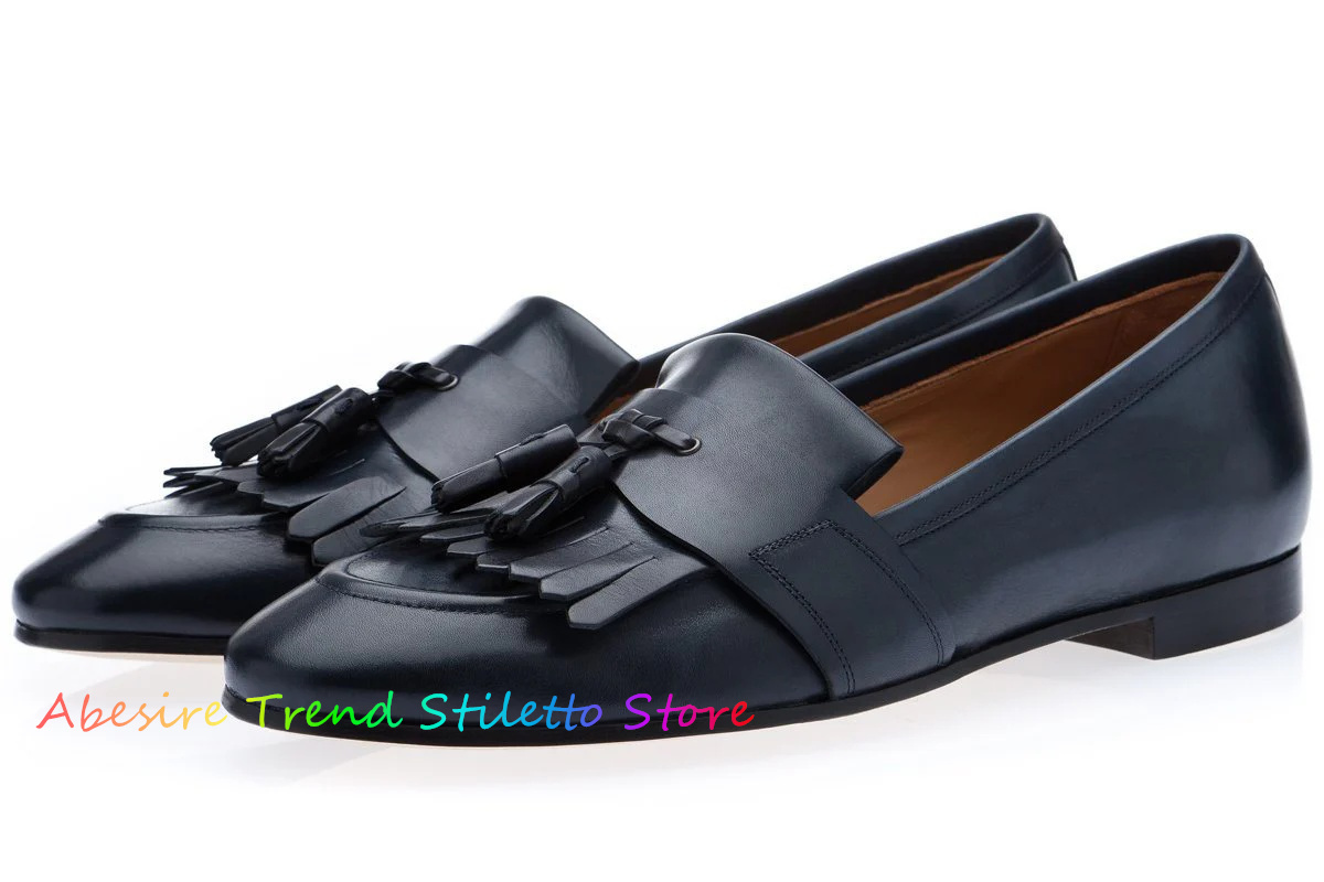 Leather Fringed Loafers Men Ta - Suede Loafers Men avis et prix