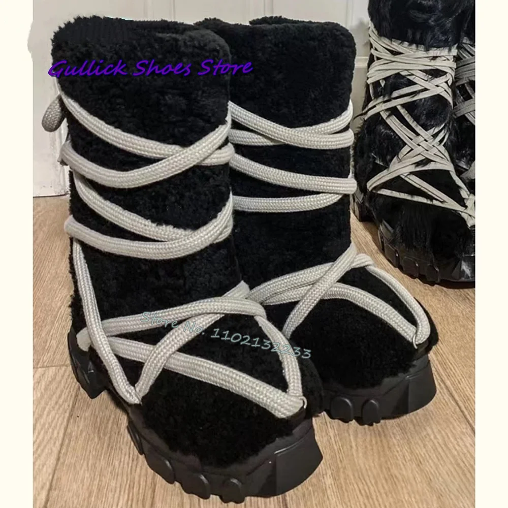 Women Black Plush Thick Sole S - Mens Fashion Dress Shoes avis et prix