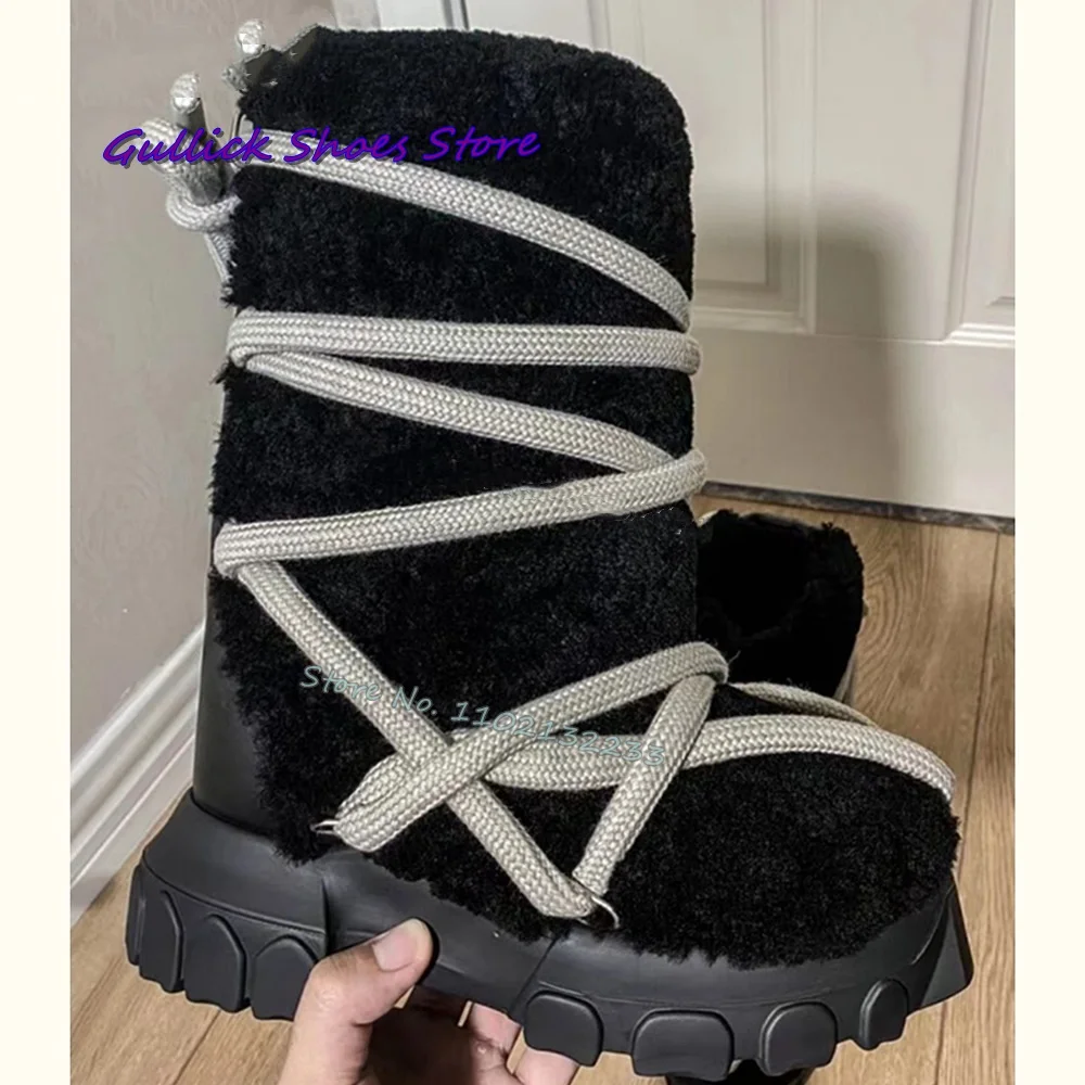 Women Black Plush Thick Sole S - Mens Fashion Dress Shoes avis et prix