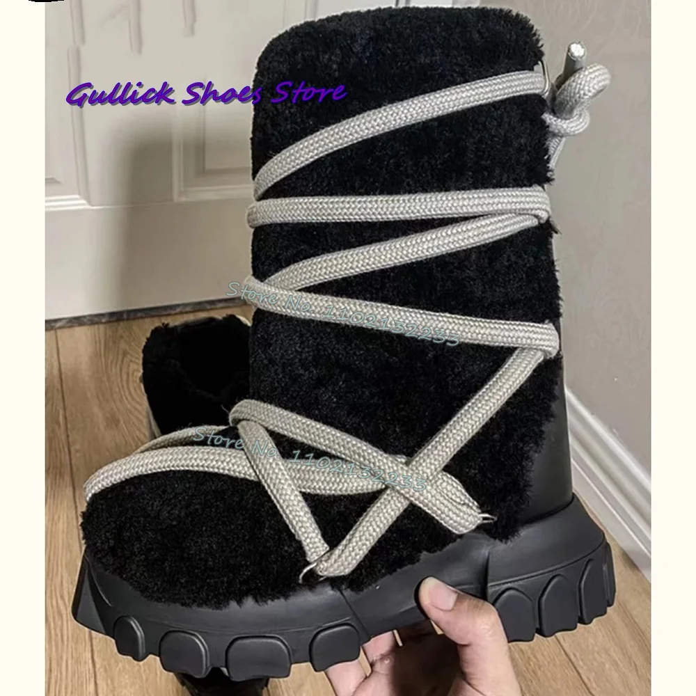 Women Black Plush Thick Sole S - Mens Fashion Dress Shoes avis et prix