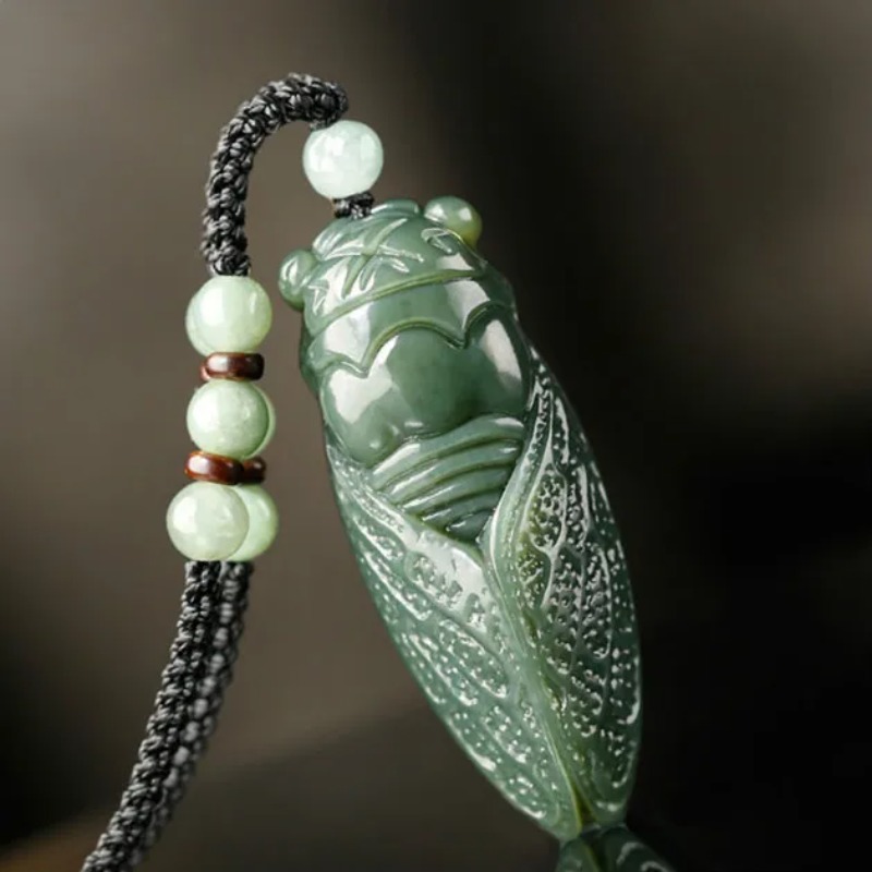 Natural Hetian Jade Cicada Pen - Men'S Fashion Necklaces avis et prix