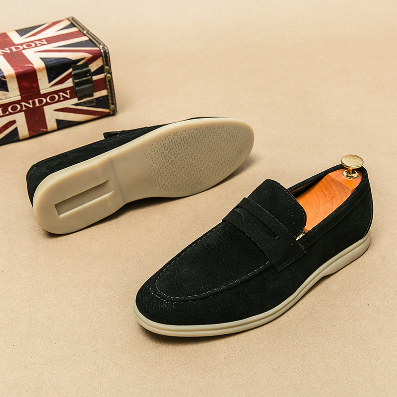 Men's Luxury Brand Genuine Lea - Suede Loafers Men avis et prix