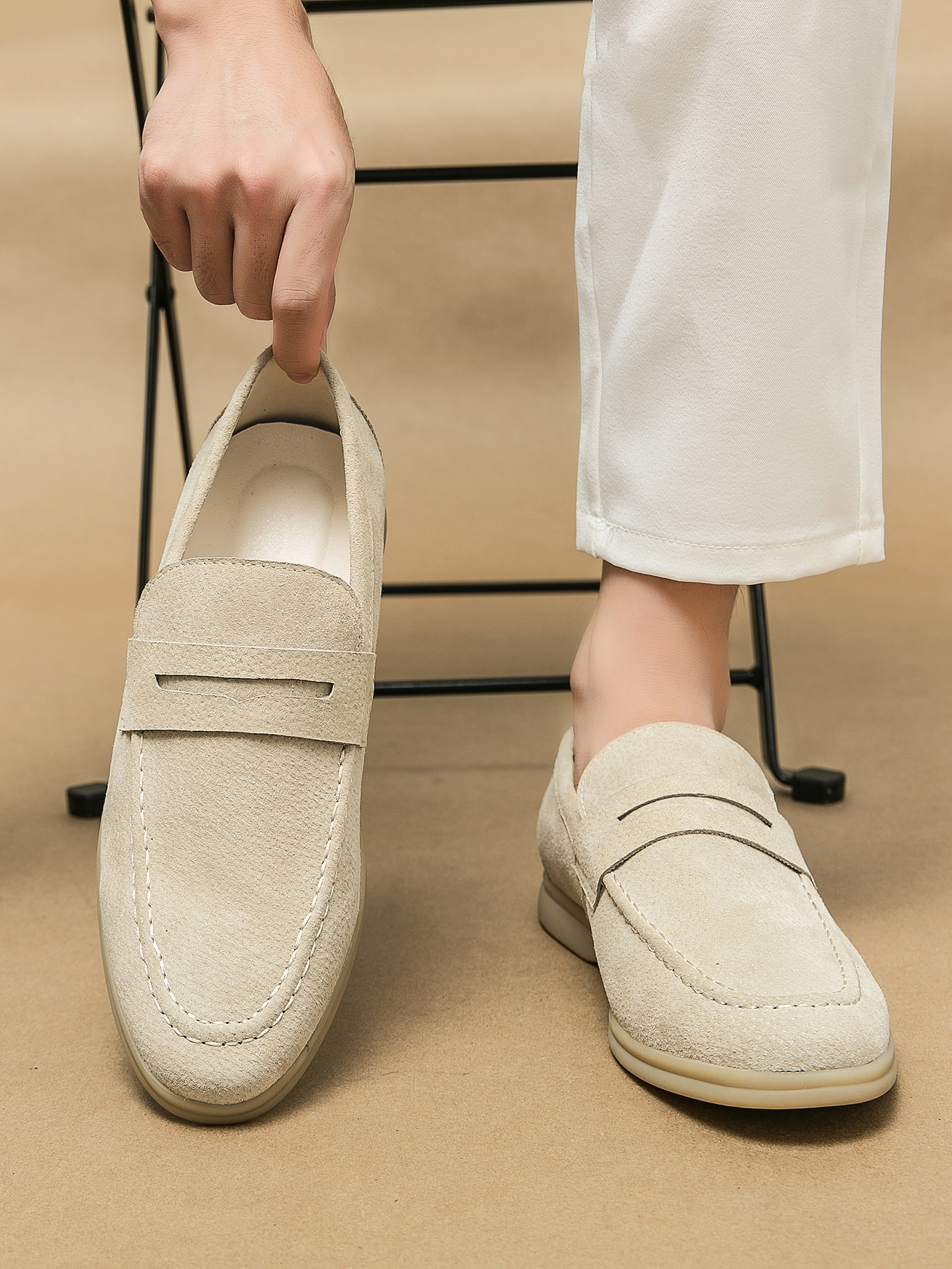 Men's Luxury Brand Genuine Lea - Suede Loafers Men avis et prix
