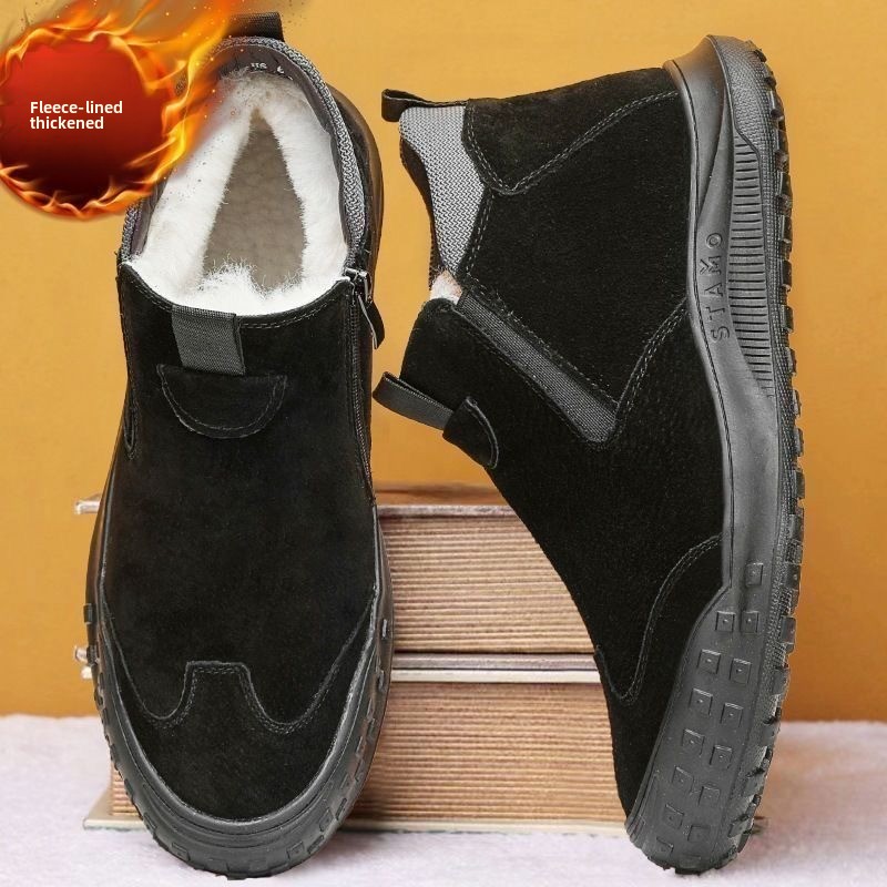 Winter Men's Shoes Plush Warm  - Suede Loafers Men avis et prix