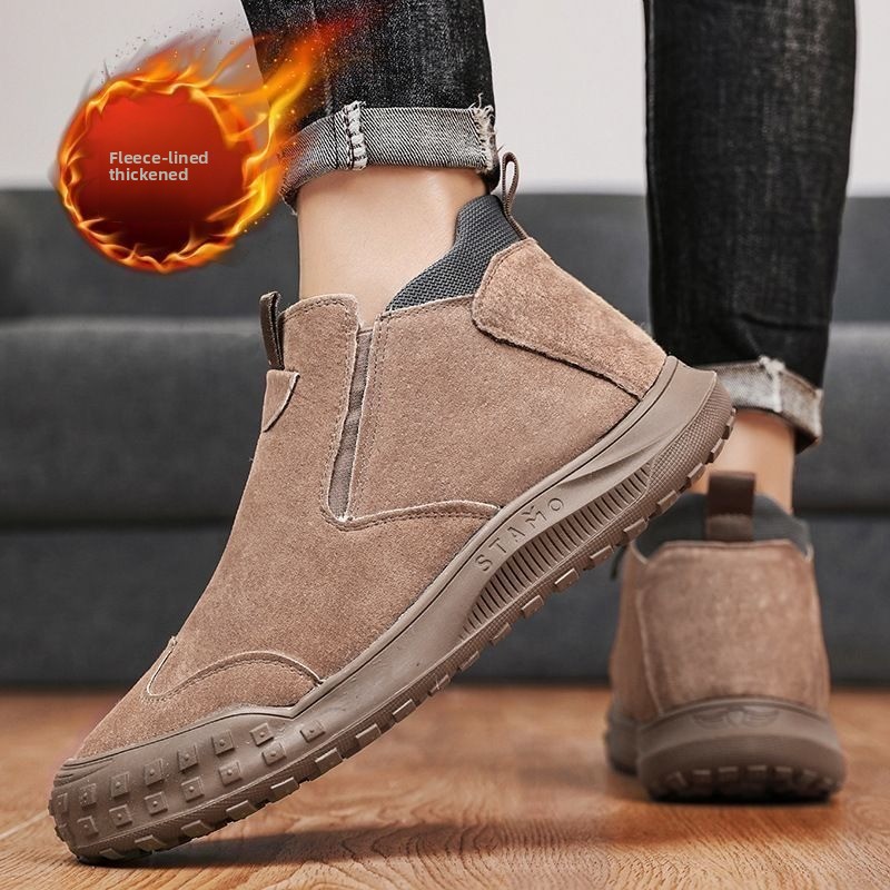 Winter Men's Shoes Plush Warm  - Suede Loafers Men avis et prix