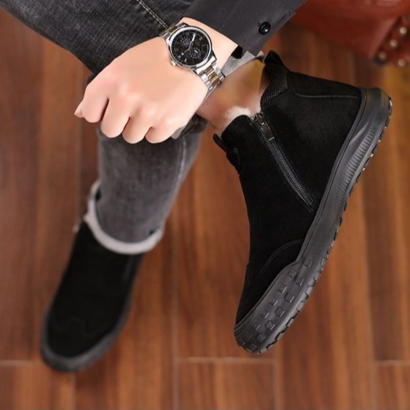 Winter Men's Shoes Plush Warm  - Suede Loafers Men avis et prix