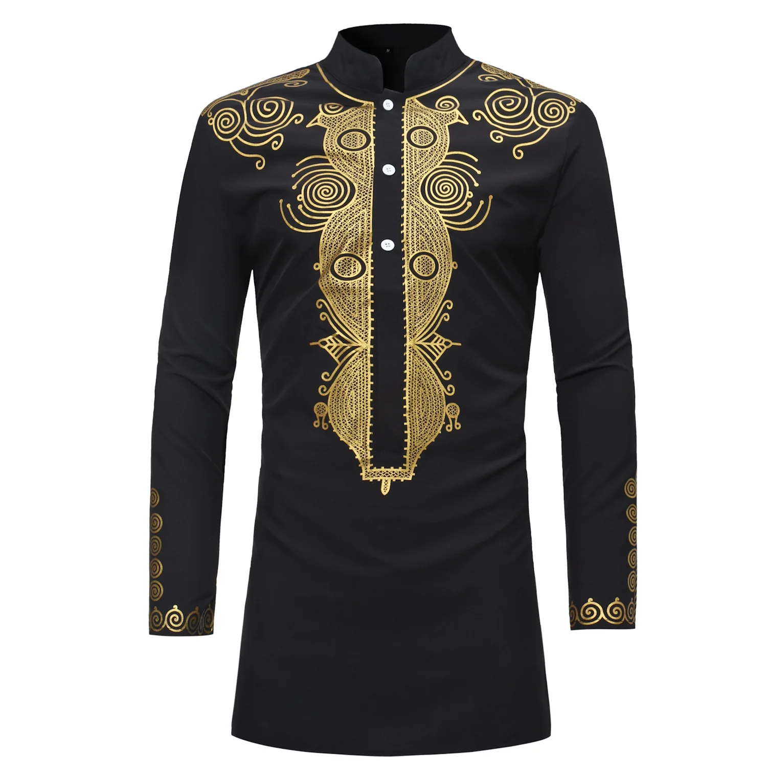 Stand Collar Muslim Shirt Men  - Men'S Fashion Kurta avis et prix