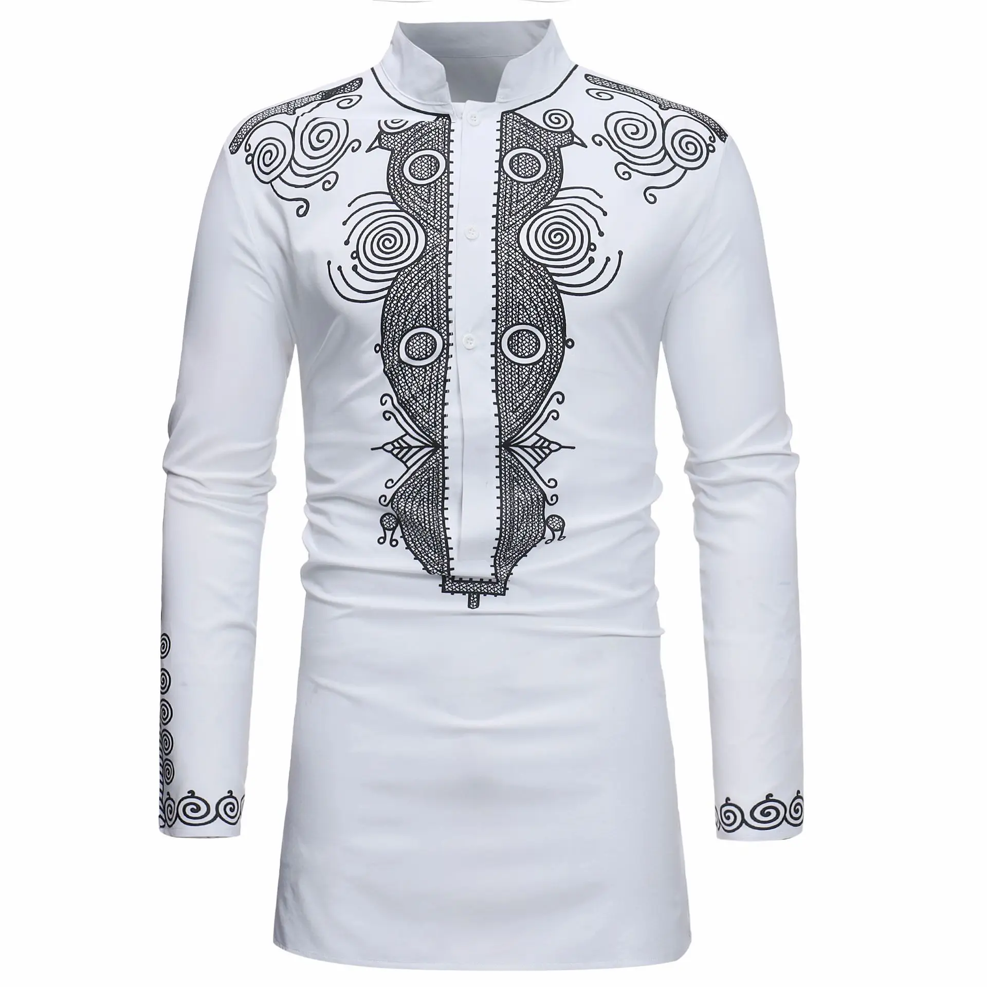 Stand Collar Muslim Shirt Men  - Men'S Fashion Kurta avis et prix