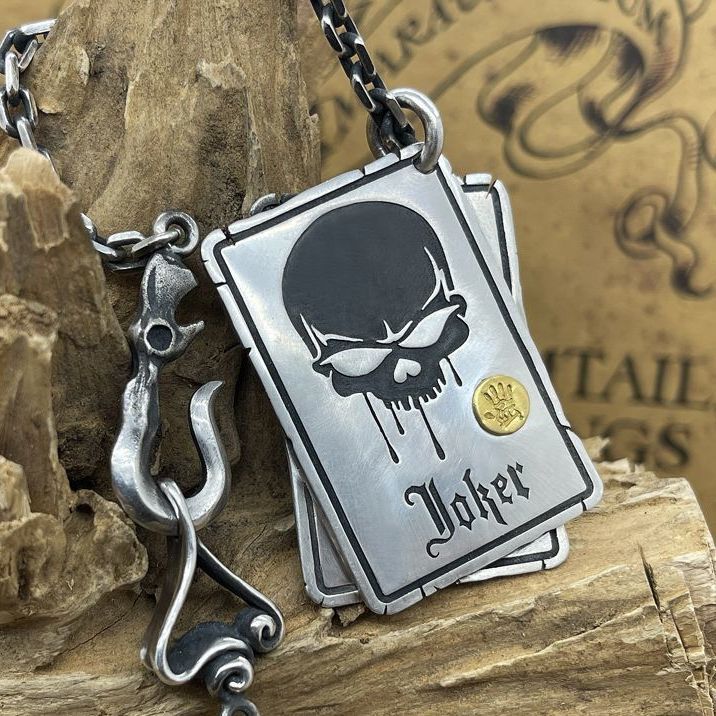 WEIER Retro Poker Skull Pendan - Men'S Fashion Necklaces avis et prix