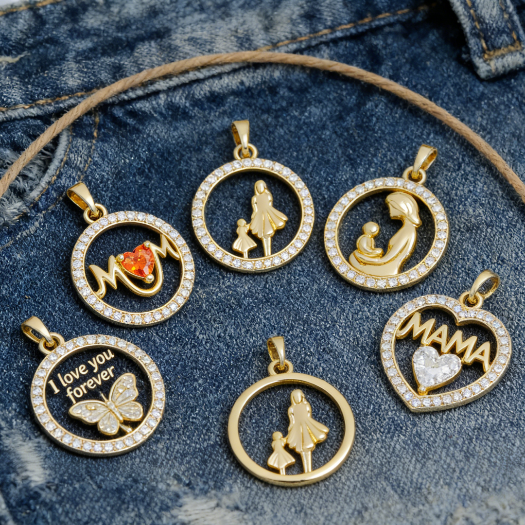 2Pcs Pendants Brass Mom Mother - Men'S Fashion Necklaces avis et prix