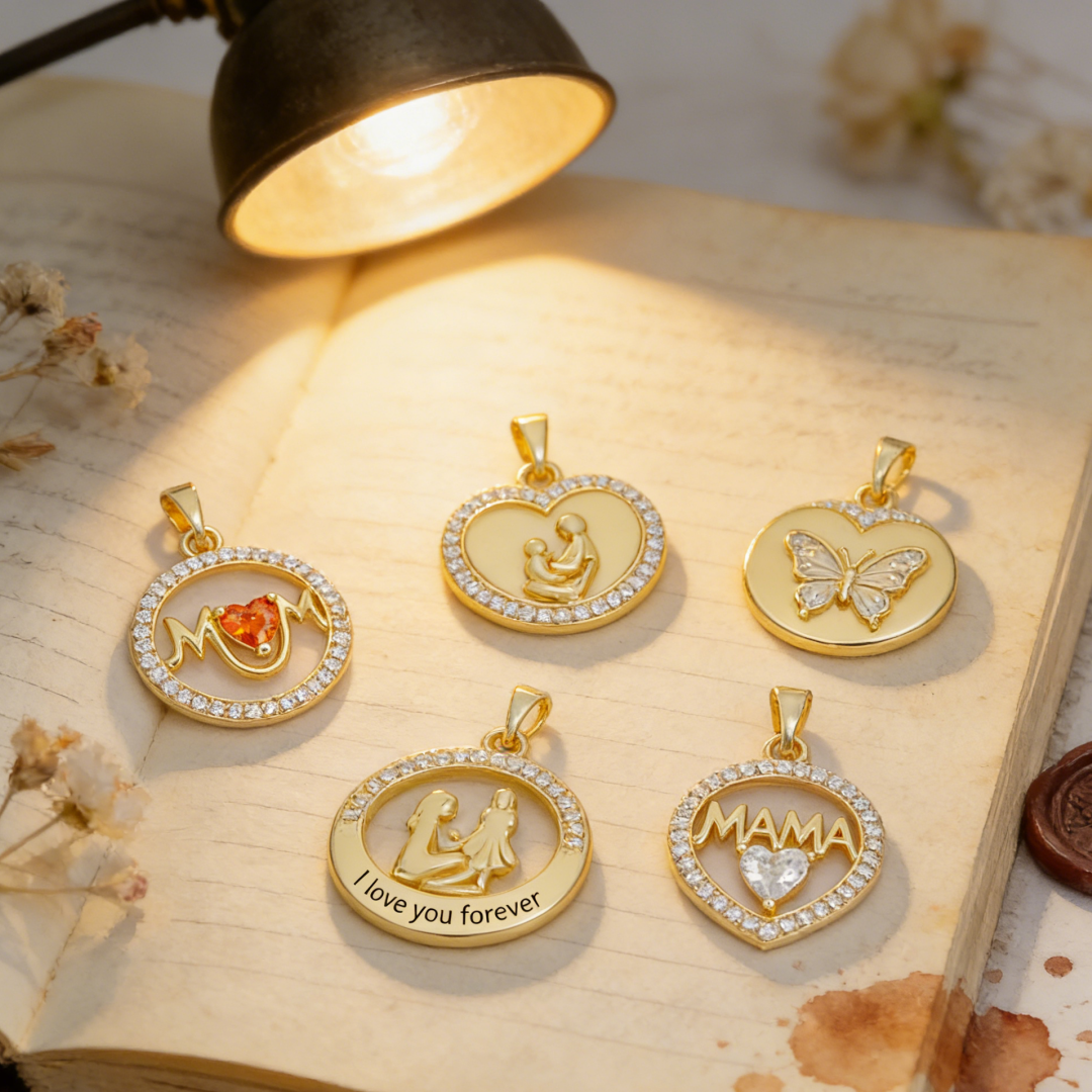 2Pcs Pendants Brass Mom Mother - Men'S Fashion Necklaces avis et prix