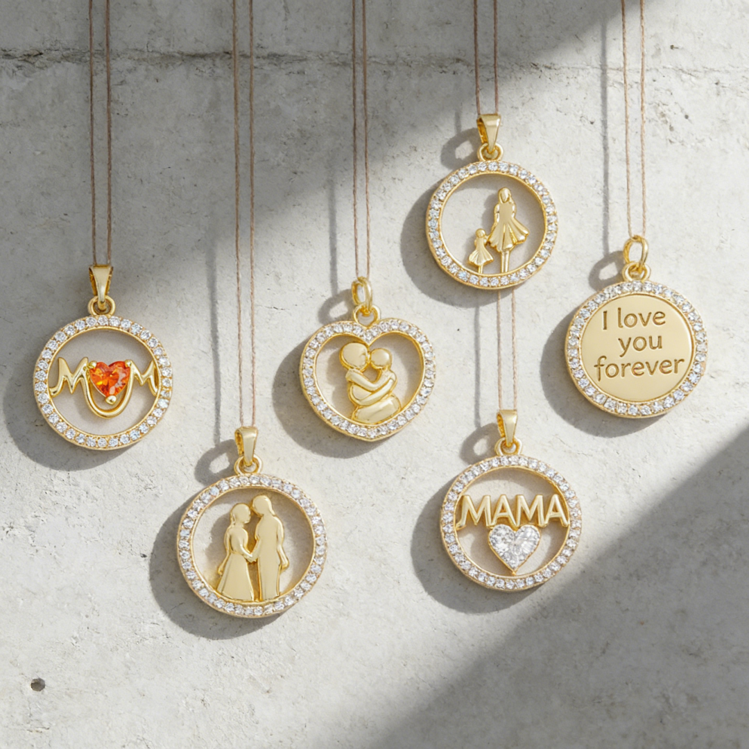 2Pcs Pendants Brass Mom Mother - Men'S Fashion Necklaces avis et prix