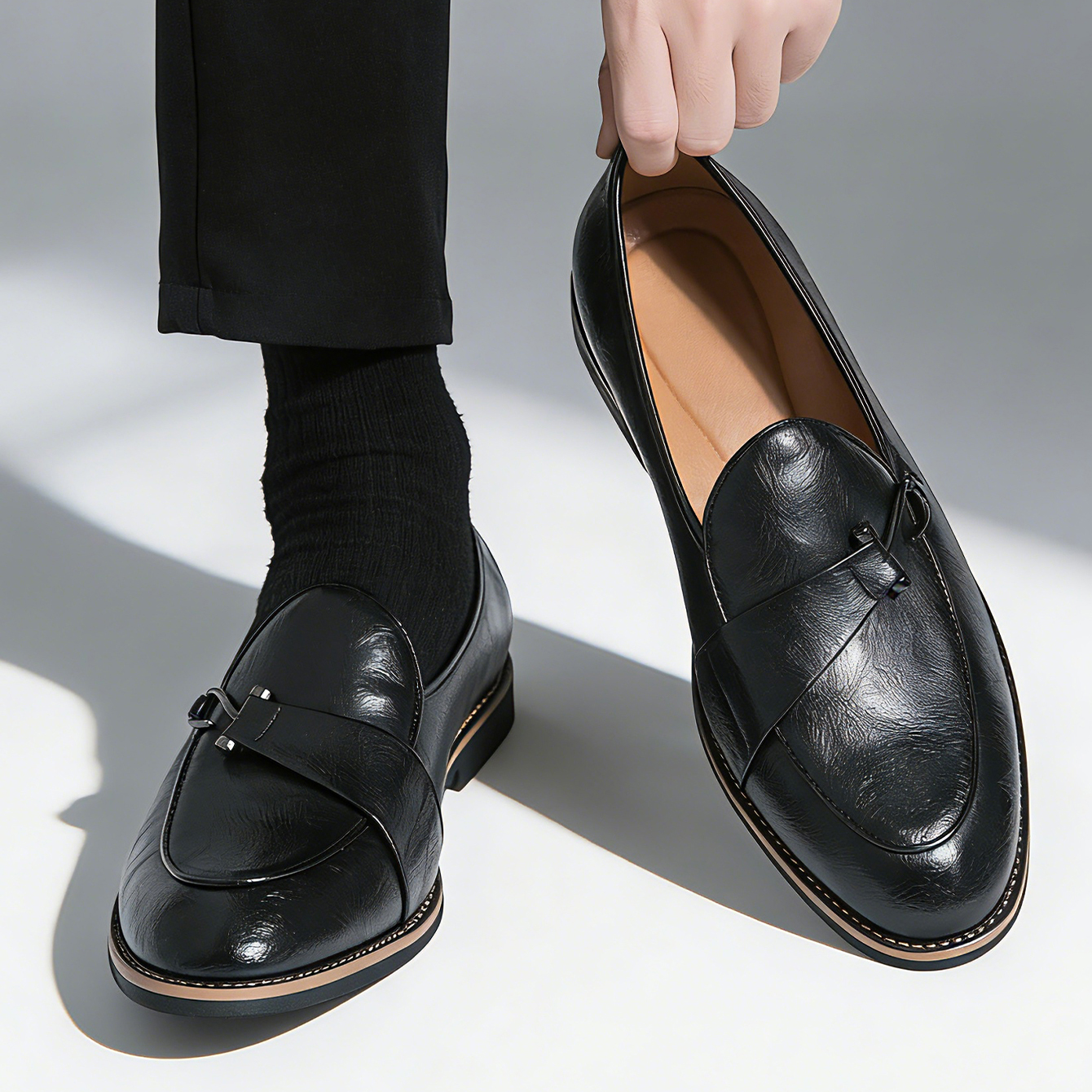 Classic Retro Dress Leather Sh - Suede Loafers Men avis et prix