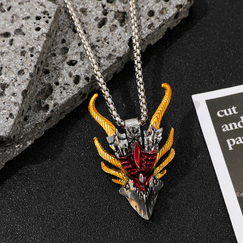 Retro Hip-Hop Evil Dragon Head - Men'S Fashion Necklaces avis et prix