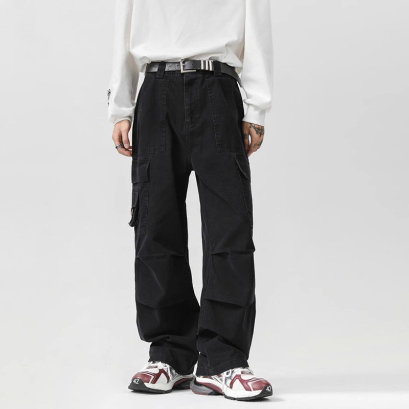 Solid Color Multipockets Baggy - Men Fashion Korean Style avis et prix