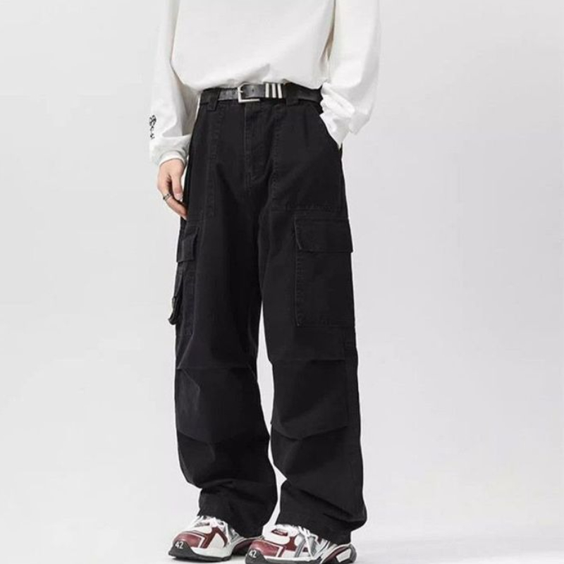 Solid Color Multipockets Baggy - Men Fashion Korean Style avis et prix