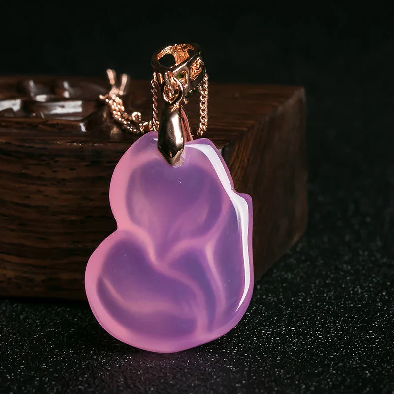 Natural Purple Agate Fox Penda - Men'S Fashion Necklaces avis et prix
