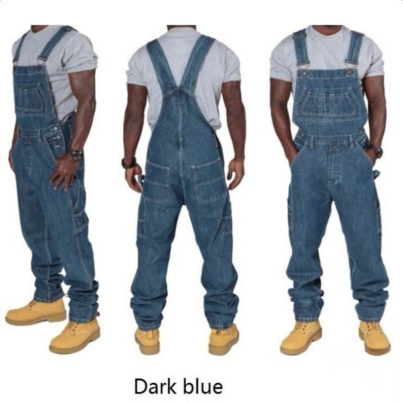 Mens Ripped Denim Overalls wit - Men'S Fashion Overalls avis et prix