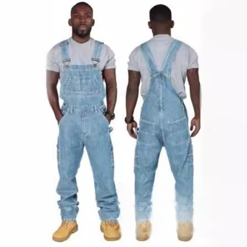 Mens Ripped Denim Overalls wit - Men'S Fashion Overalls avis et prix