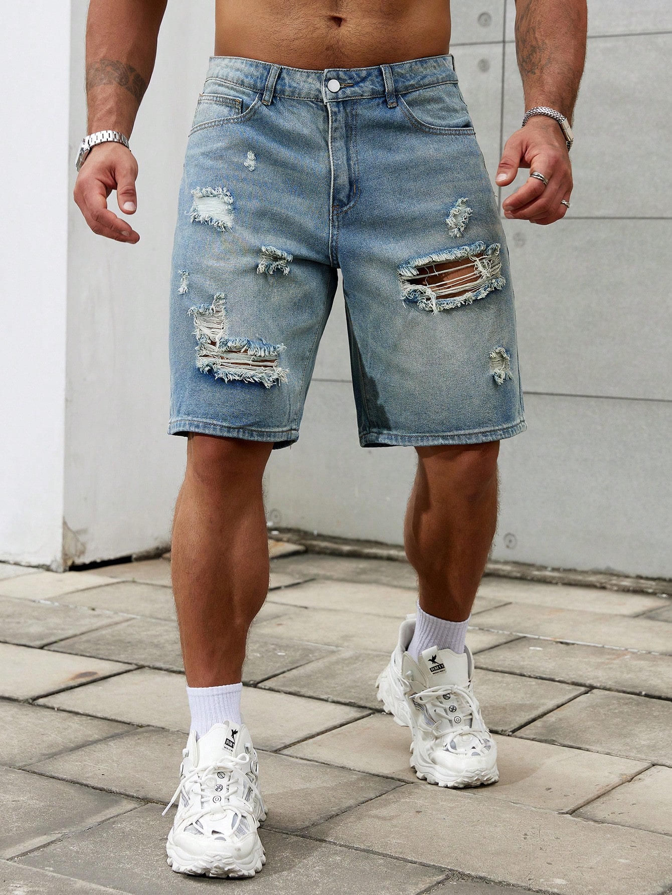 New Fashion Mens Ripped Short  - Men'S Fashion Overalls avis et prix