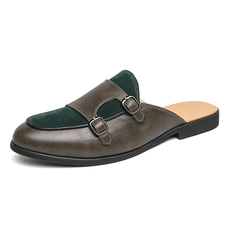 Fashion Black Green Monk Strap - Suede Loafers Men avis et prix