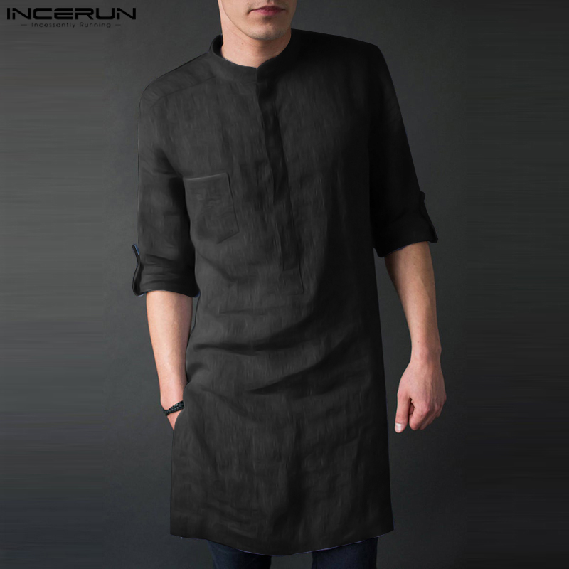 INCERUN Men's Long Sleeve Midi - Men'S Fashion Kurta avis et prix