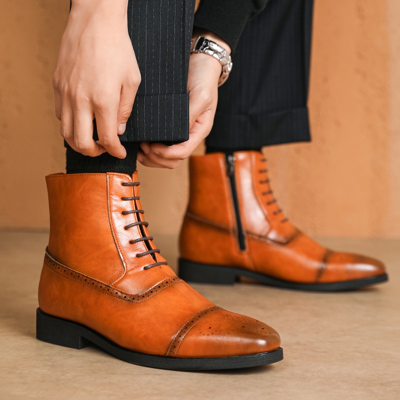 Luxury Men's Boots New High-to - Mens Fashion Dress Shoes avis et prix