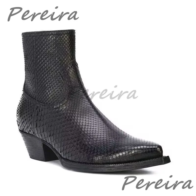 Trendy Snake Patterned Chelsea - Mens Fashion Dress Shoes avis et prix