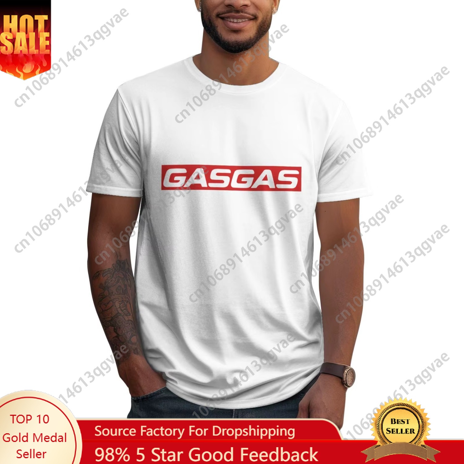 GasGas Enduro Motorcycle Print - Graphic Tee Oversized avis et prix
