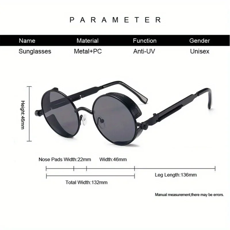 Classic Steampunk Sunglasses f - Men'S Fashion Round Glasses avis et prix