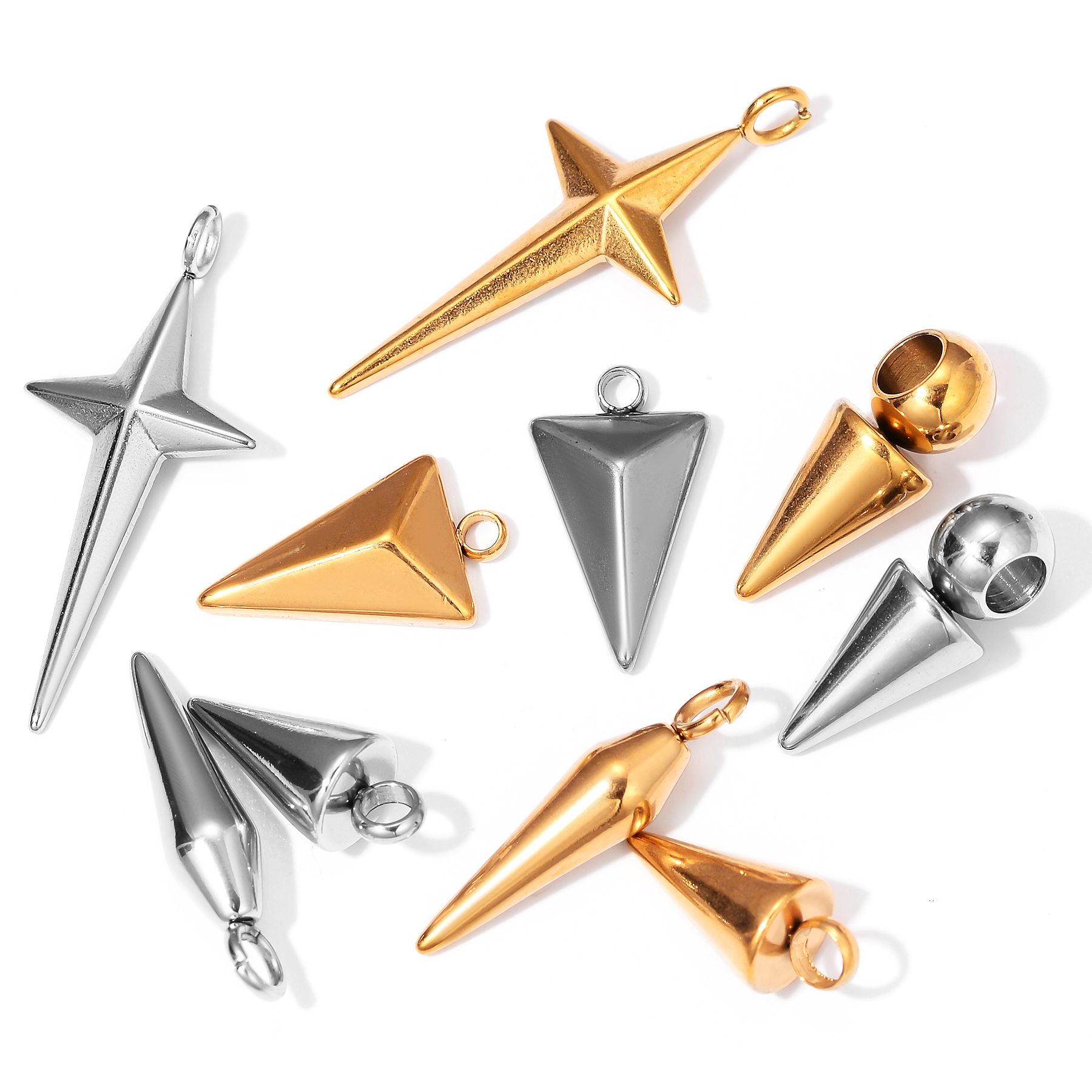 8PCS Stainless Steel Cone Char - Men'S Fashion Necklaces avis et prix