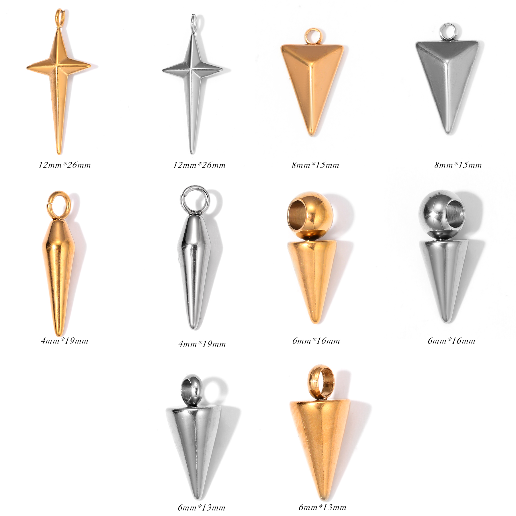 8PCS Stainless Steel Cone Char - Men'S Fashion Necklaces avis et prix