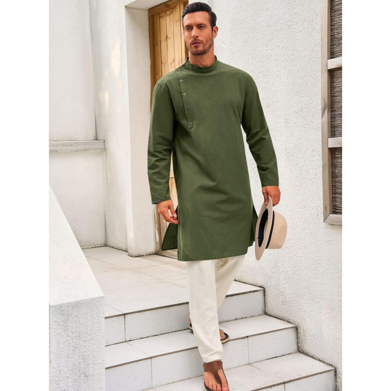 Mens Kaftan Thobe Robe Long Sl - Men'S Fashion Kurta avis et prix
