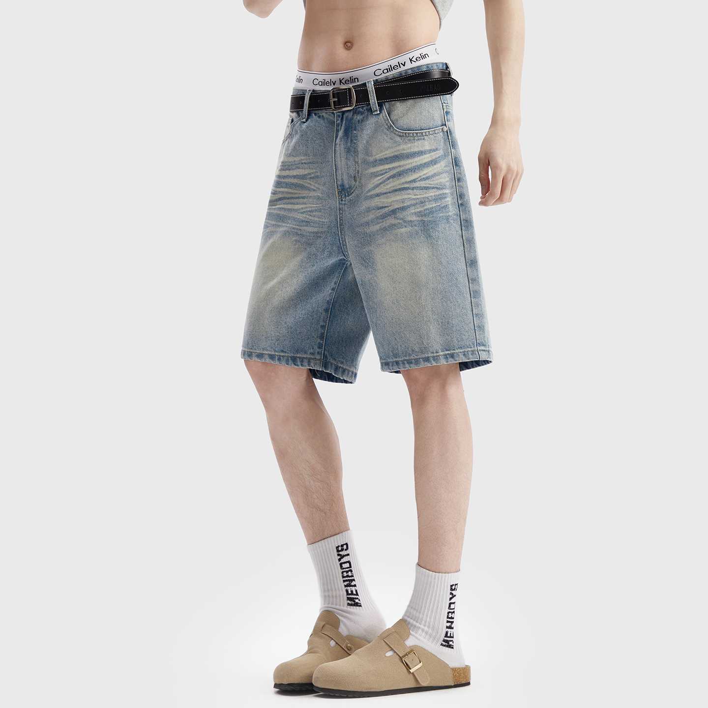 Vintage Washed Denim Shorts Me - Men'S Fashion Overalls avis et prix