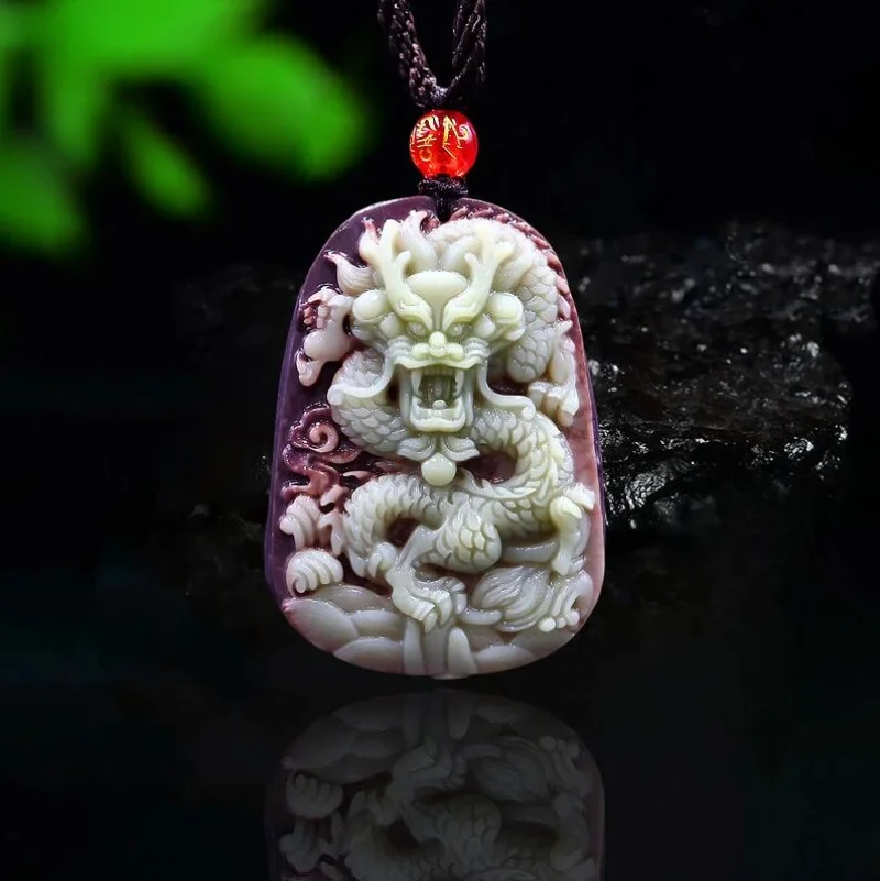 Purple Robe Jade Dragon Pendan - Men'S Fashion Necklaces avis et prix