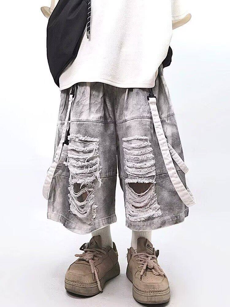 Retro Hip-hop Men's Ripped Jea - Men'S Fashion Overalls avis et prix